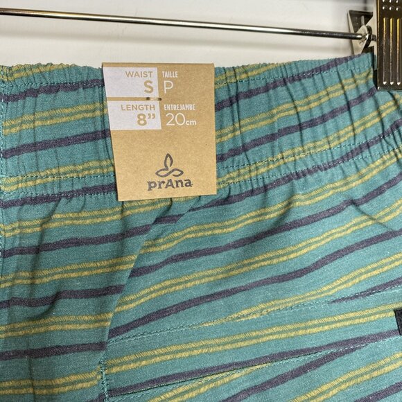 PrAna Metric E-Waist Board/Swim Short Cove Stripe Mens SM/08 Standard Stretch - Picture 10 of 10